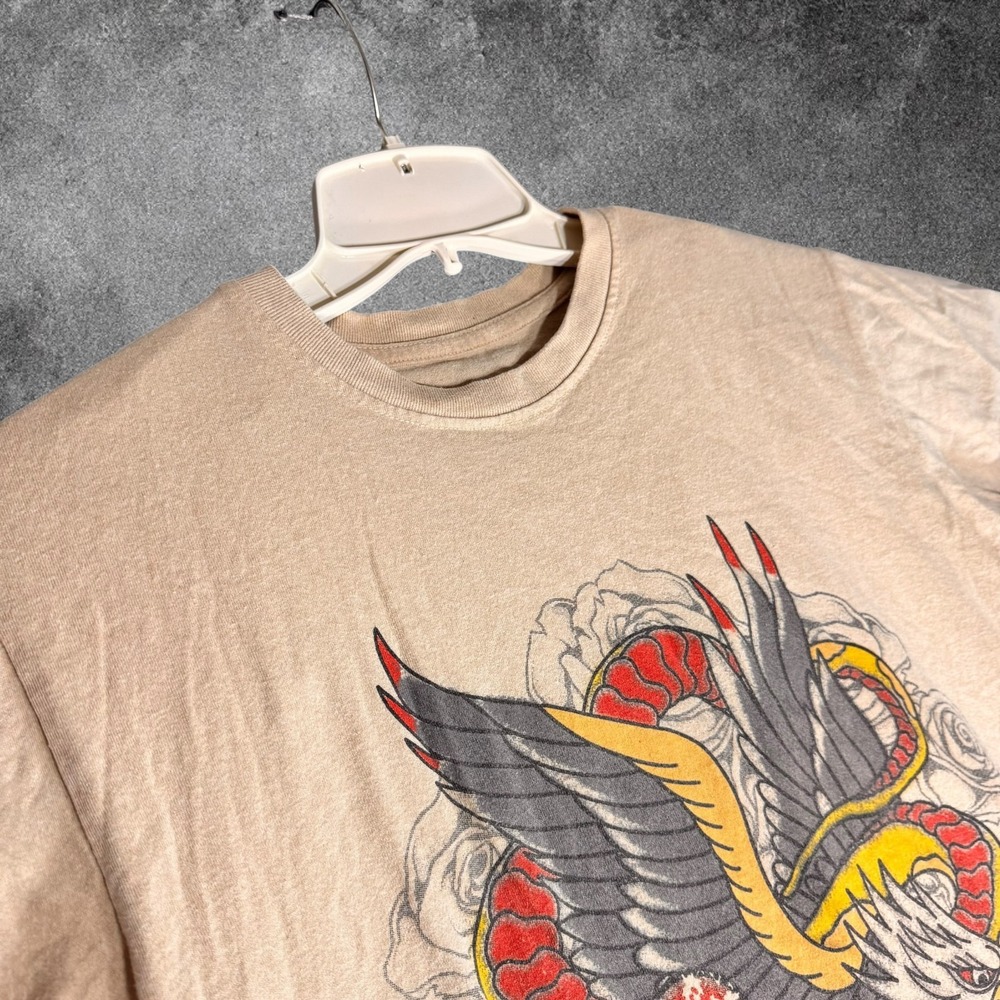Brisco Anti Social Graphic T Shirt Mens M Eagle Skull Snake Tattoo Grunge Tee